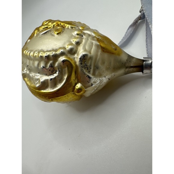 VTG Blown Glass Seashell Ornament Gold Silver Mercury Glass Christmas Coastal - Picture 11 of 16